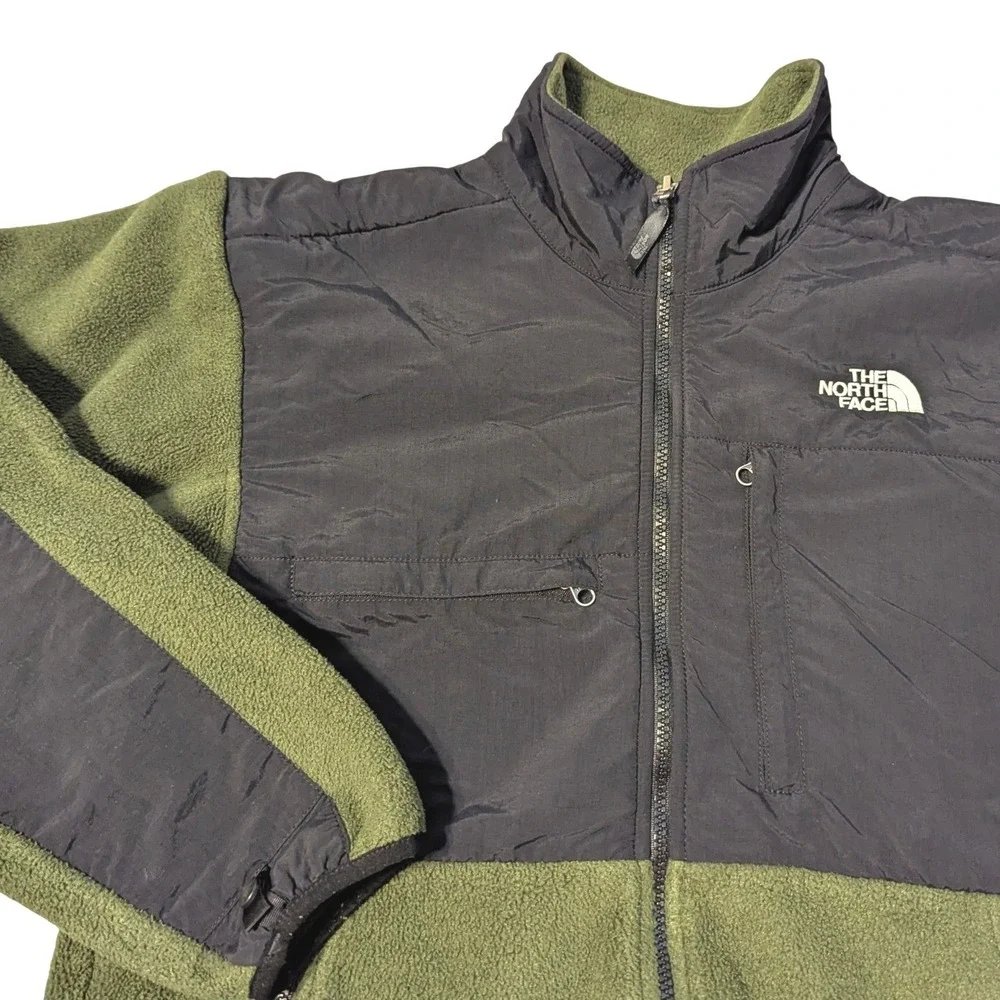 The North Face Men's Small Retro Denali Jacket Fleece Woodland Green TNF Black